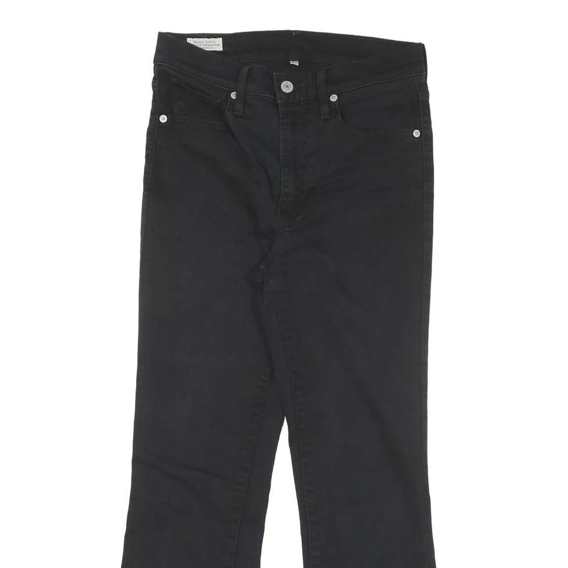 LEVI'S Womens Black Regular Flared Denim Jeans W27 L24 Zip Cotton Blend