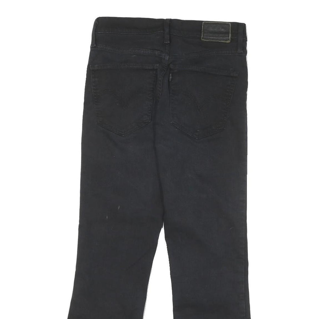 LEVI'S Womens Black Regular Flared Denim Jeans W27 L24 Zip Cotton Blend