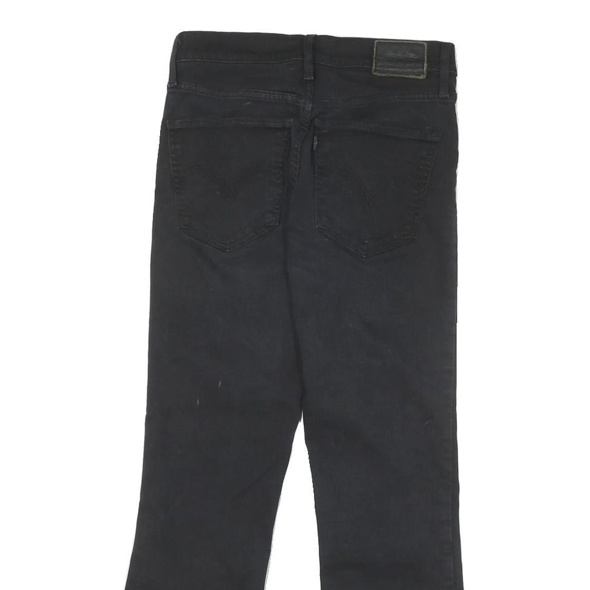 LEVI'S Womens Black Regular Flared Denim Jeans W27 L24 Zip Cotton Blend