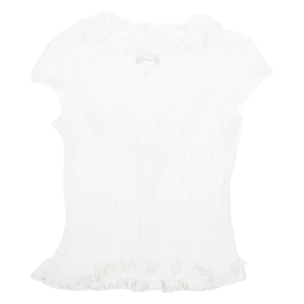 ANDROMEDA Womens Top White V-Neck Sleeveless M