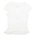 ANDROMEDA Womens Top White V-Neck Sleeveless M