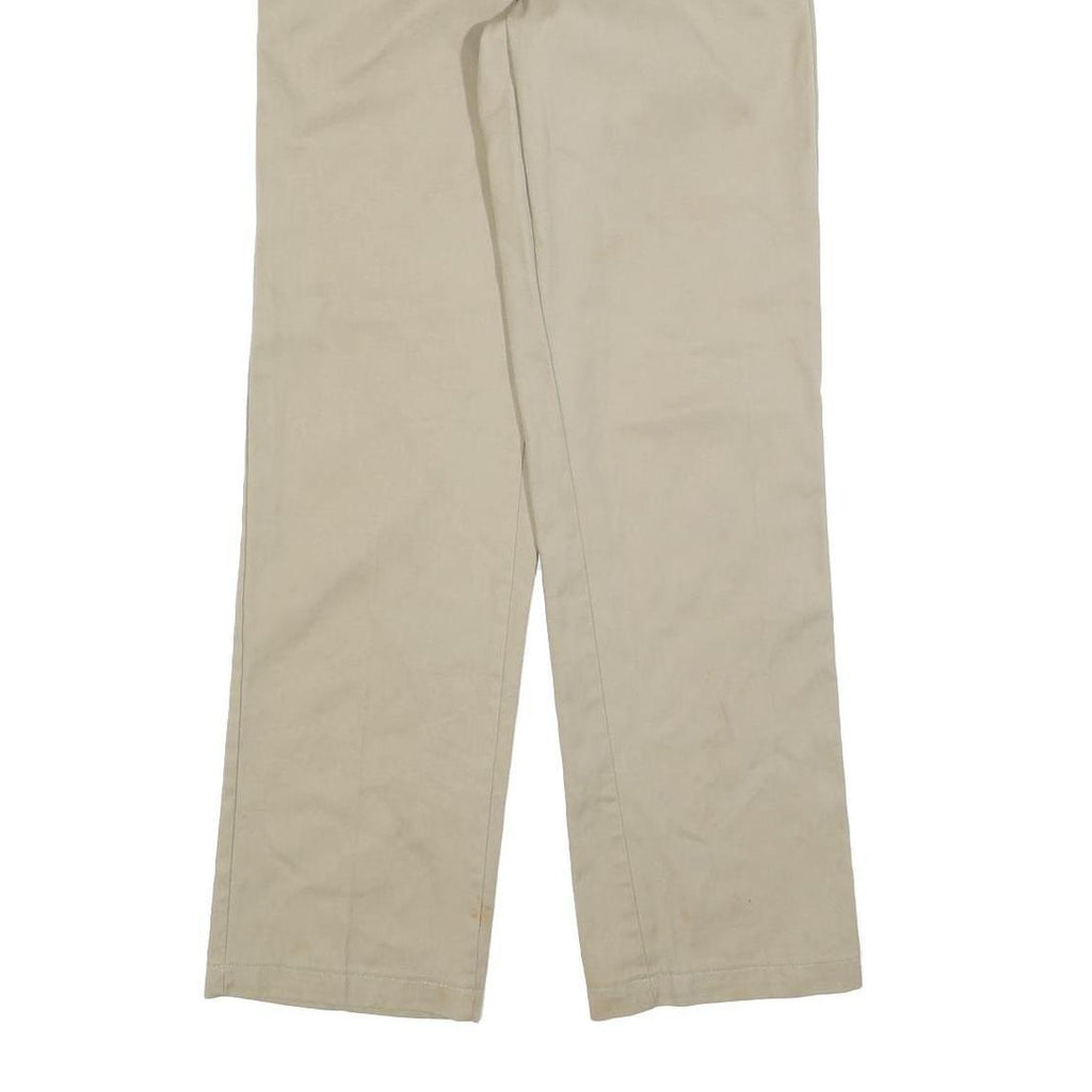 DICKIES Mens Regular Fit Beige Cotton Blend Trousers W30 L32 Workwear Zip