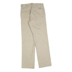 DICKIES Mens Regular Fit Beige Cotton Blend Trousers W30 L32 Workwear Zip