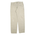 DICKIES Mens Cotton Blend Beige Regular Fit Straight Leg Trousers W34 L34