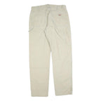 DICKIES Mens Cotton Blend Beige Regular Fit Straight Leg Trousers W34 L34