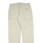 DICKIES Mens Cotton Blend Beige Regular Fit Straight Leg Trousers W34 L34