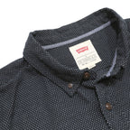LEVI'S Mens Black Cotton Blend Shirt L Button-Down Collar Long Sleeve Casual