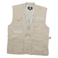 ROTHCO Mens Beige Utility Jacket S Cotton Blend Multi Pocket Zip Casual Outdoor
