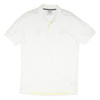 ADIDAS Mens White Polo Shirt M Cotton Blend Short Sleeve Plain Sports Casual