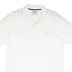 ADIDAS Mens White Polo Shirt M Cotton Blend Short Sleeve Plain Sports Casual