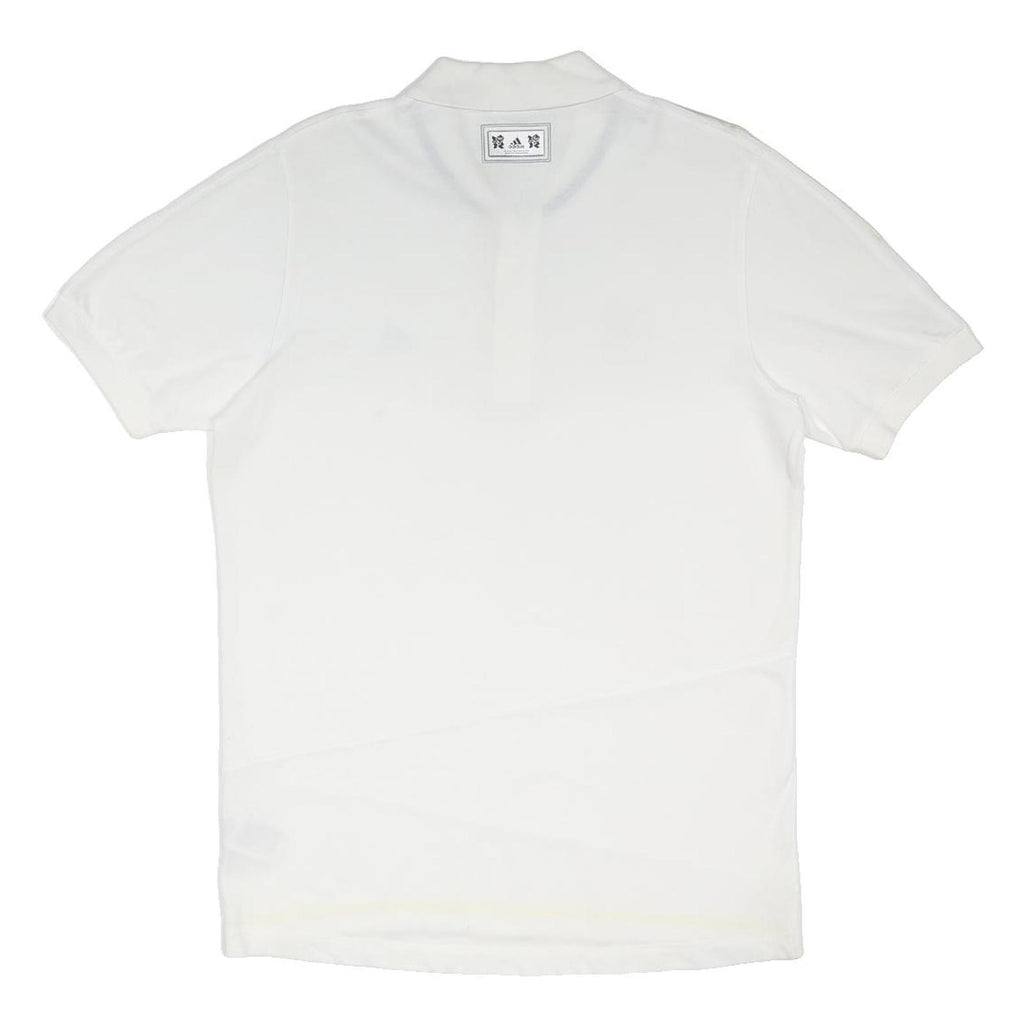 ADIDAS Mens White Polo Shirt M Cotton Blend Short Sleeve Plain Sports Casual