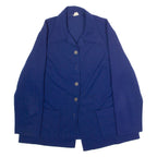 SEARS Womens Blazer Jacket Blue Knit 80s UK 24