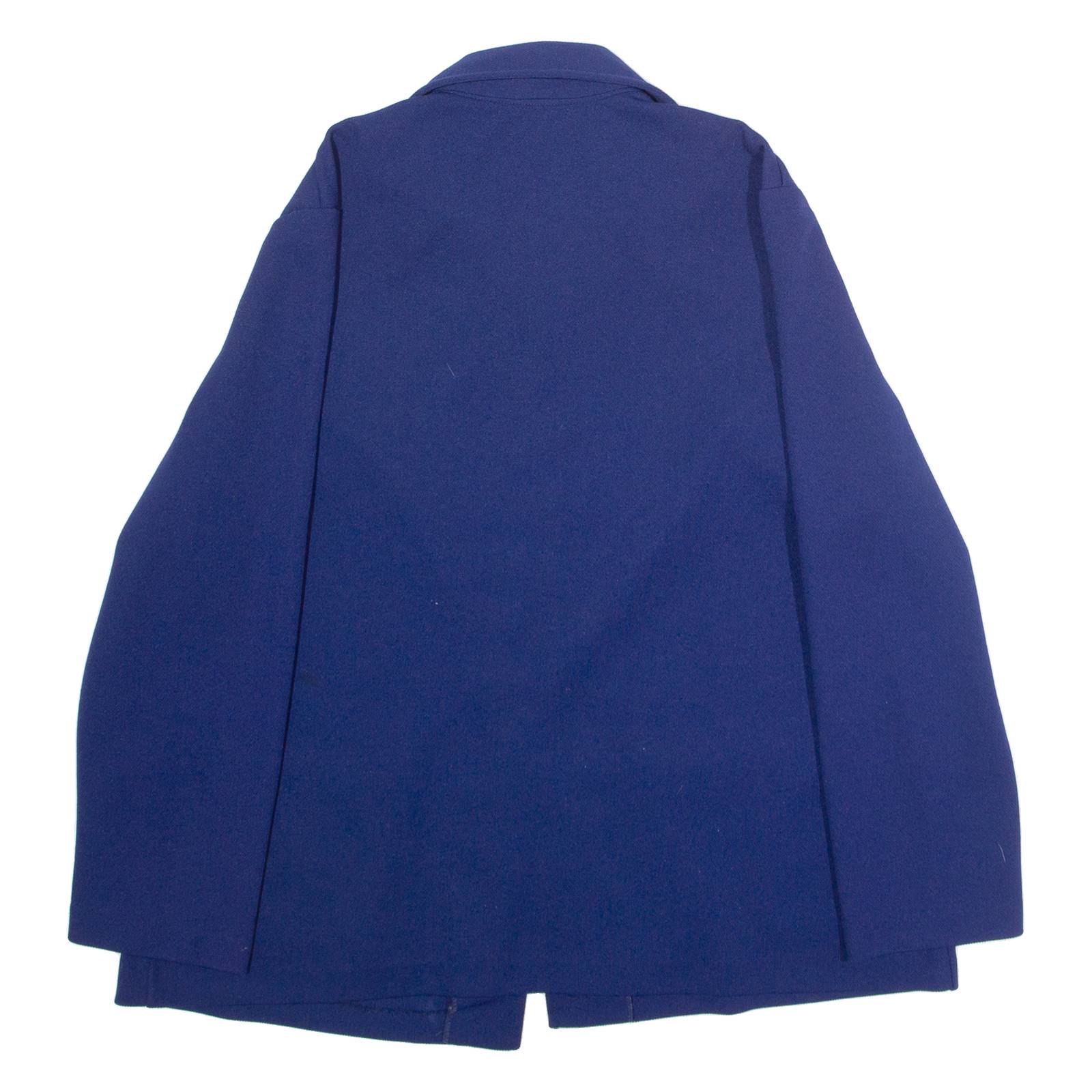 SEARS Womens Blazer Jacket Blue Knit 80s UK 24