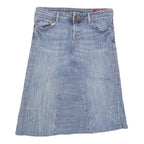 7 FOR ALL MANKIND Womens Blue Denim Denim Midi Skirt M Casual Stylish Cotton