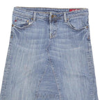 7 FOR ALL MANKIND Womens Blue Denim Denim Midi Skirt M Casual Stylish Cotton