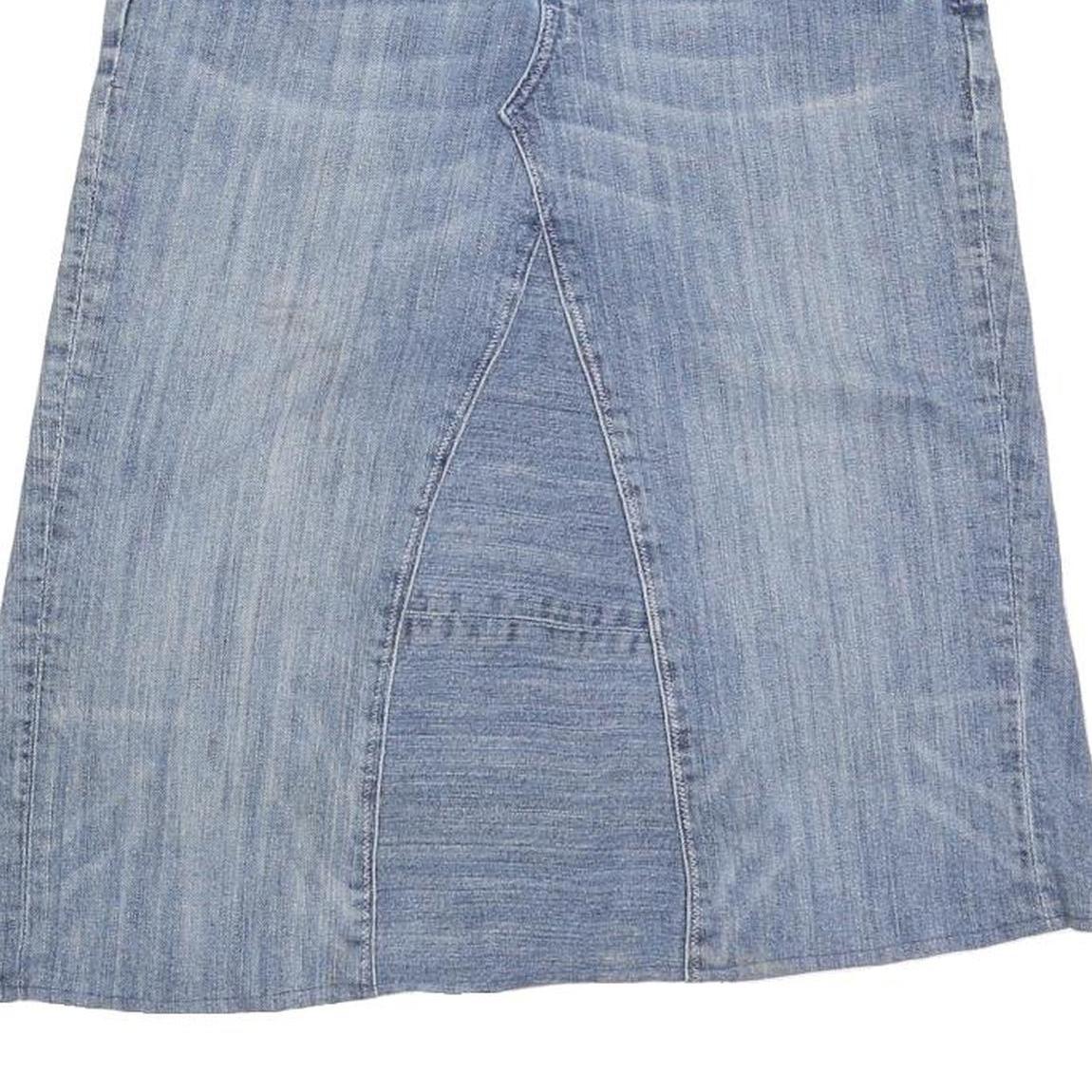 7 FOR ALL MANKIND Womens Blue Denim Denim Midi Skirt M Casual Stylish Cotton