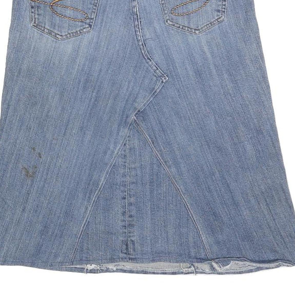 7 FOR ALL MANKIND Womens Blue Denim Denim Midi Skirt M Casual Stylish Cotton