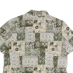 BRIGGS Womens Beige & Green Printed Shirt Short Sleeve Collared UK 14 Polyester