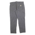CARHARTT Mens Cotton Blend Grey Relaxed Fit Straight Trousers W34 L30 Workwear