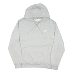 NIKE Mens Grey Hoodie L Cotton Blend Pullover Casual Sportswear