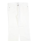 PINKO Womens Cotton Blend White Regular Fit Straight Leg Trousers W32 L32