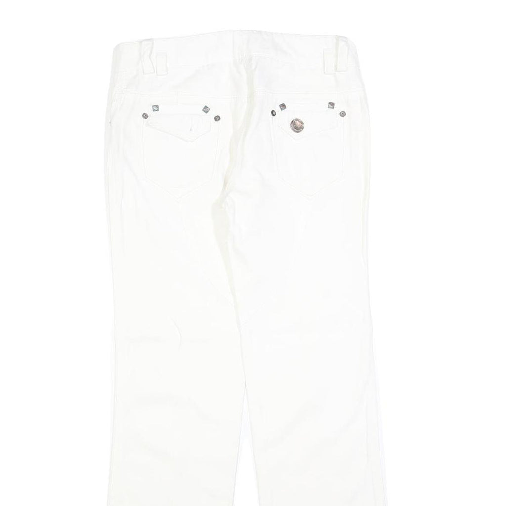 PINKO Womens Cotton Blend White Regular Fit Straight Leg Trousers W32 L32