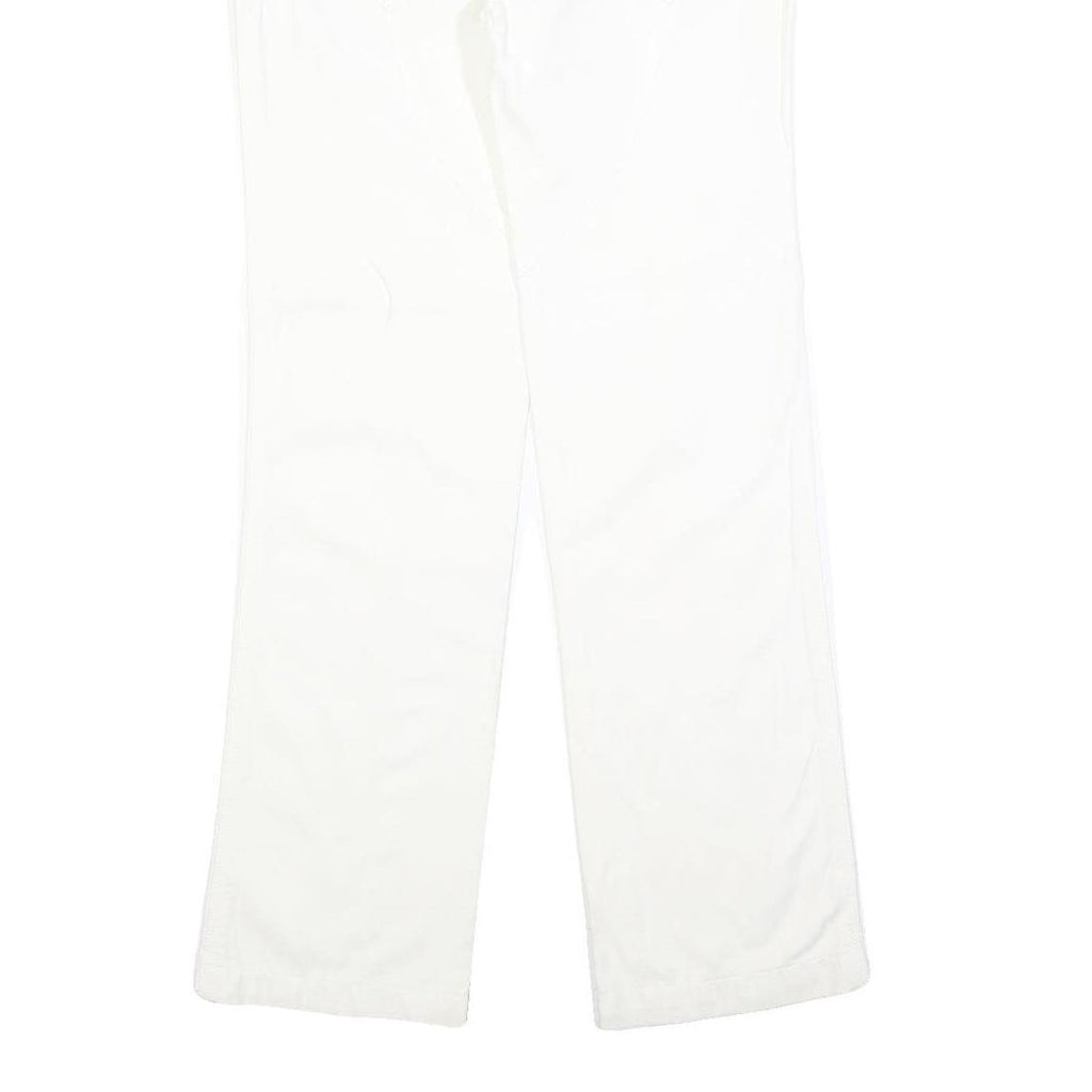 PINKO Womens Cotton Blend White Regular Fit Straight Leg Trousers W32 L32