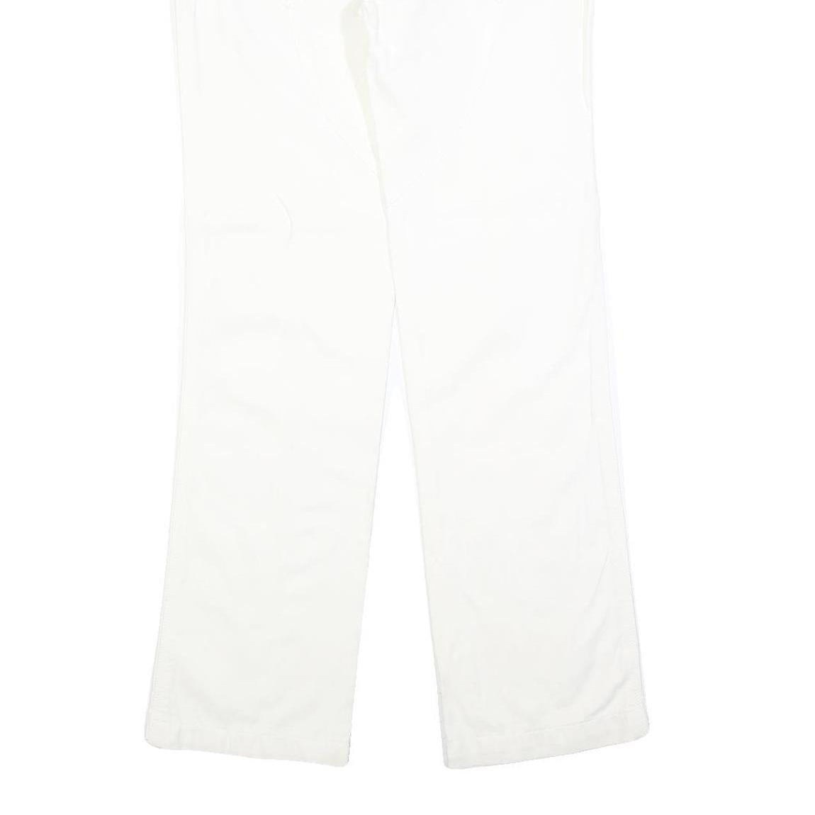 PINKO Womens Cotton Blend White Regular Fit Straight Leg Trousers W32 L32