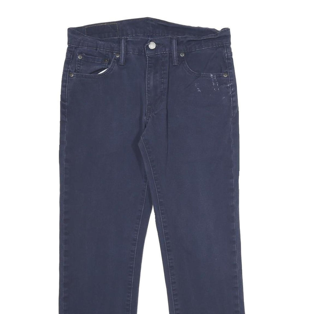 LEVI'S Mens Cotton Blend Navy Slim Straight Trousers W30 L30 Cotton Blend