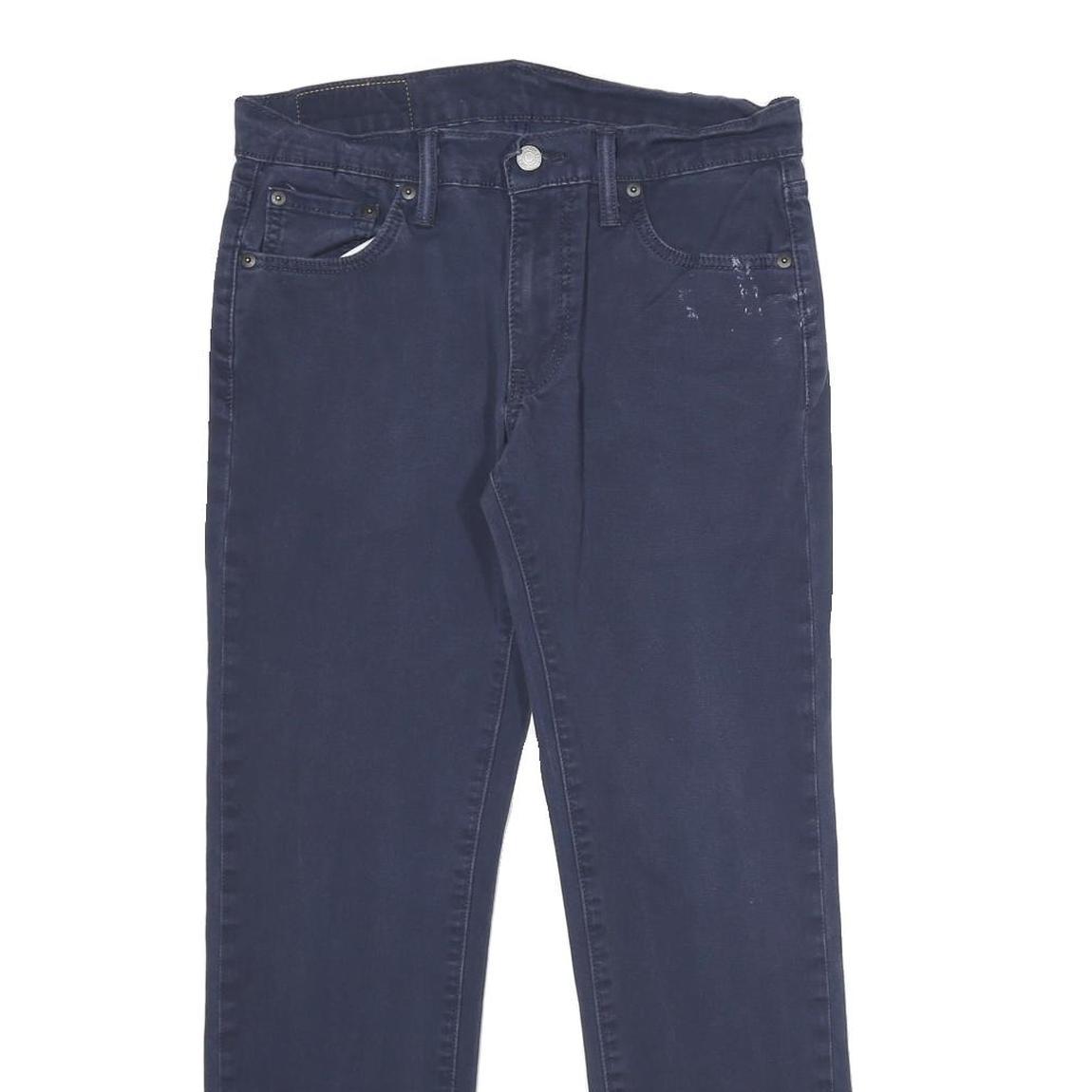LEVI'S Mens Cotton Blend Navy Slim Straight Trousers W30 L30 Cotton Blend
