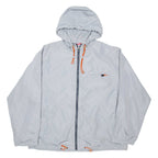 CHAMPION Mens Track Jacket Silver Nylon Hooded XL