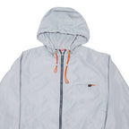 CHAMPION Mens Track Jacket Silver Nylon Hooded XL