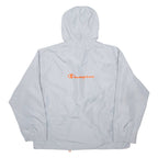 CHAMPION Mens Track Jacket Silver Nylon Hooded XL