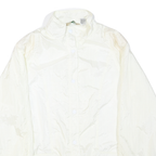 Womens White Button Jacket L Polyester Blend Plain Lightweight Casual