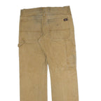 DICKIES Mens Jeans Beige Regular Straight Denim W34 L32 Workwear Zip Closure