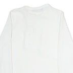 ZARA Womens White Basic Long Sleeve Crew Neck Plain Top M Elegant