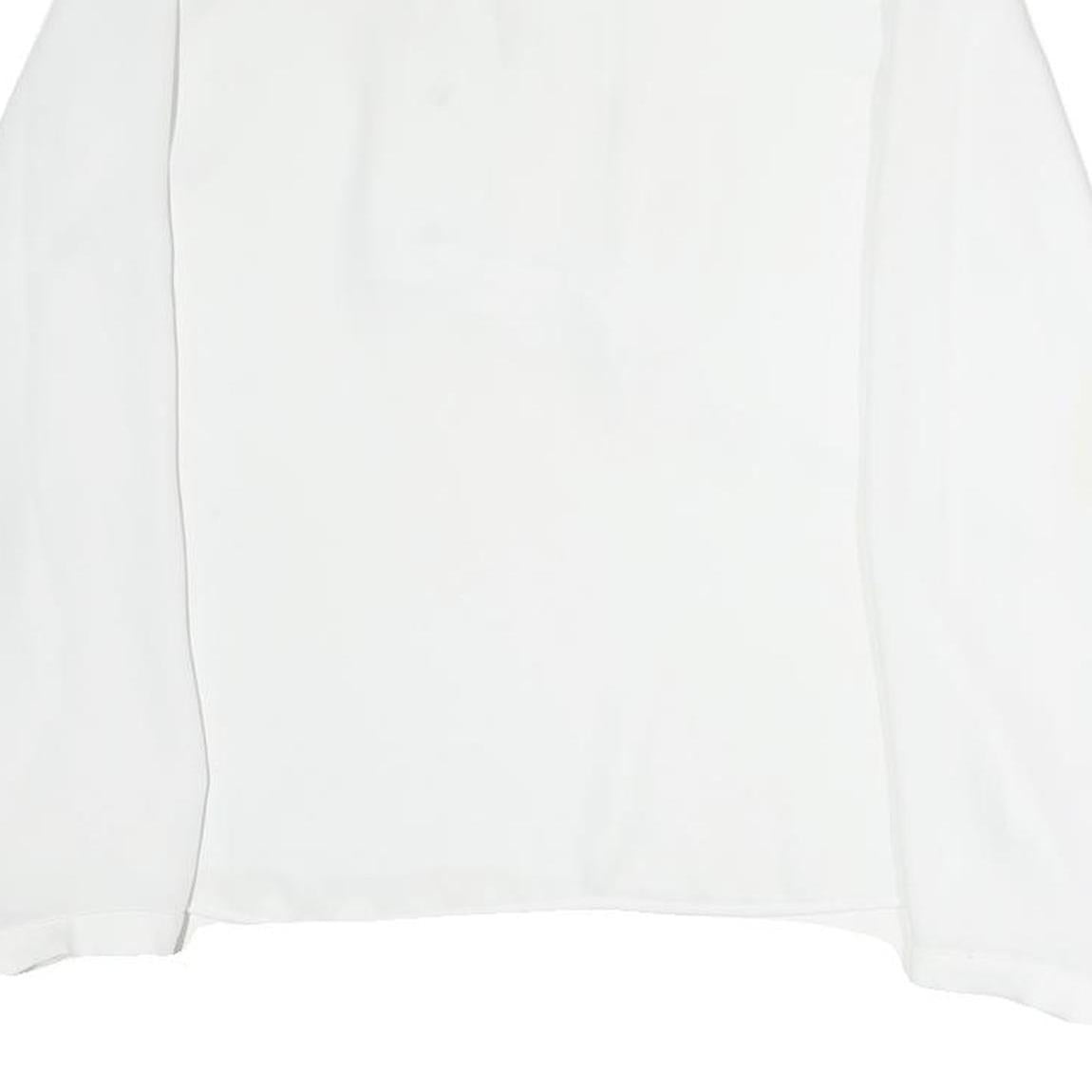 ZARA Womens White Basic Long Sleeve Crew Neck Plain Top M Elegant
