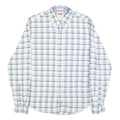 LEVI'S Mens White & Blue Checked Cotton Shirt M Classic Button-Down Collar Long