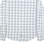 LEVI'S Mens White & Blue Checked Cotton Shirt M Classic Button-Down Collar Long