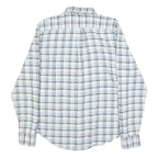 LEVI'S Mens White & Blue Checked Cotton Shirt M Classic Button-Down Collar Long