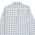 LEVI'S Mens White & Blue Checked Cotton Shirt M Classic Button-Down Collar Long
