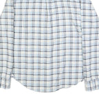 LEVI'S Mens White & Blue Checked Cotton Shirt M Classic Button-Down Collar Long