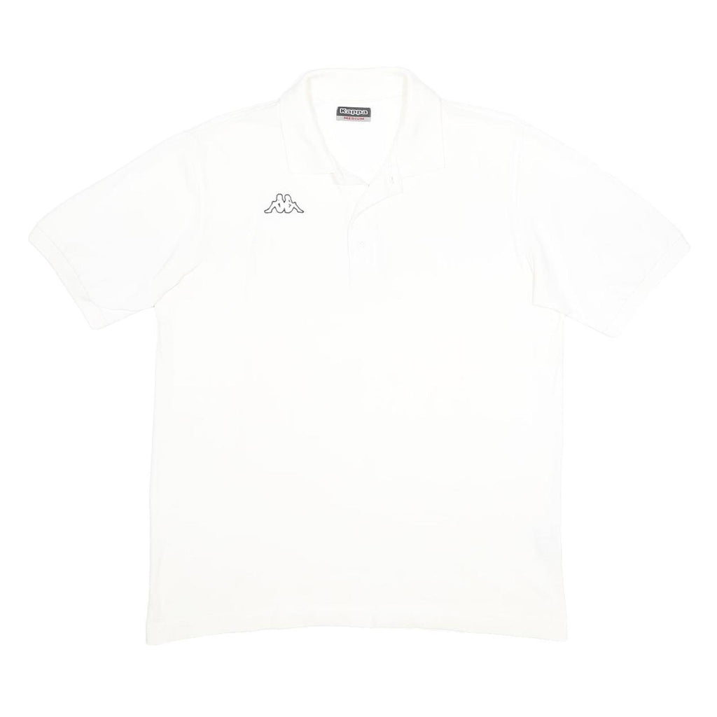 KAPPA Mens White Short Sleeve Polo Shirt M Cotton Logo Embroidered Classic