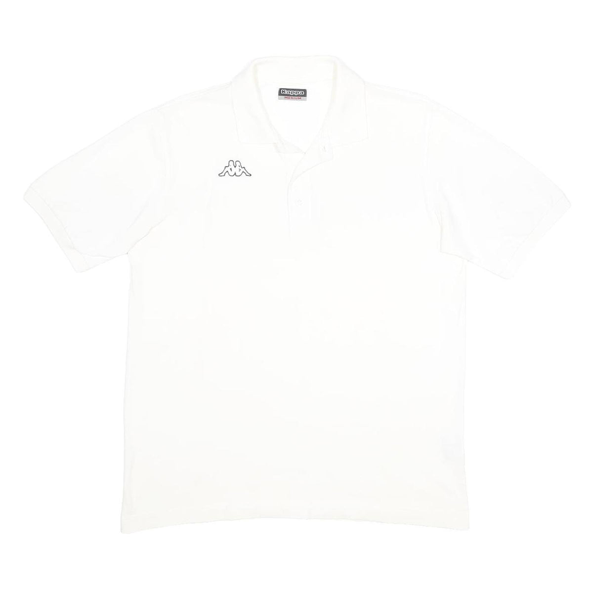 KAPPA Mens White Short Sleeve Polo Shirt M Cotton Logo Embroidered Classic
