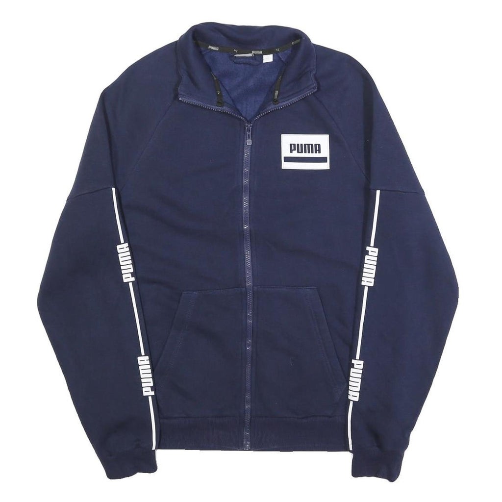 PUMA Mens Navy Blue Zip Jacket M Cotton Blend Athletic Sportswear Casual