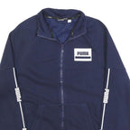PUMA Mens Navy Blue Zip Jacket M Cotton Blend Athletic Sportswear Casual