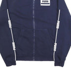 PUMA Mens Navy Blue Zip Jacket M Cotton Blend Athletic Sportswear Casual