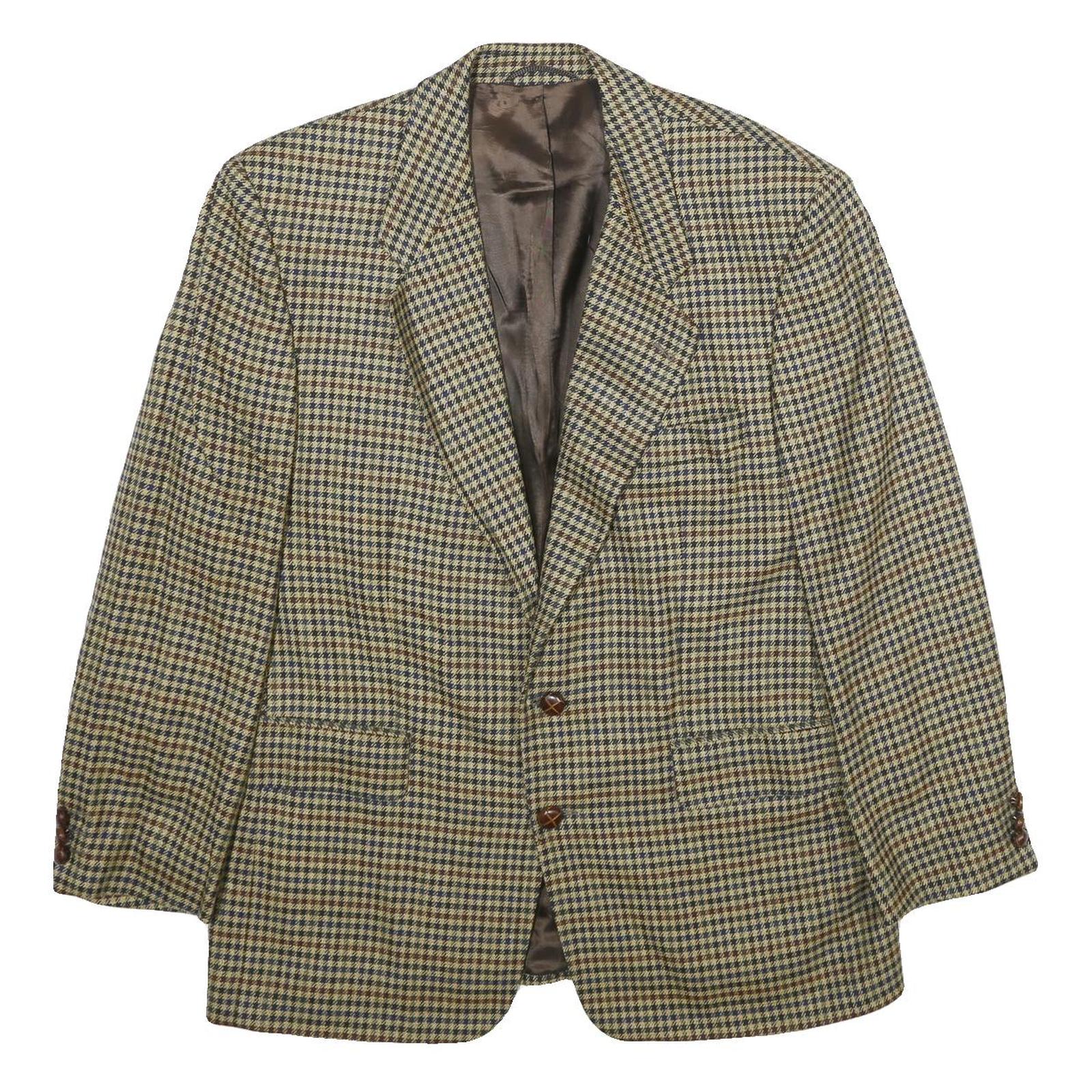 FELDER Mens Beige & Brown Wool Jacket XL Woven Classic Button Closure