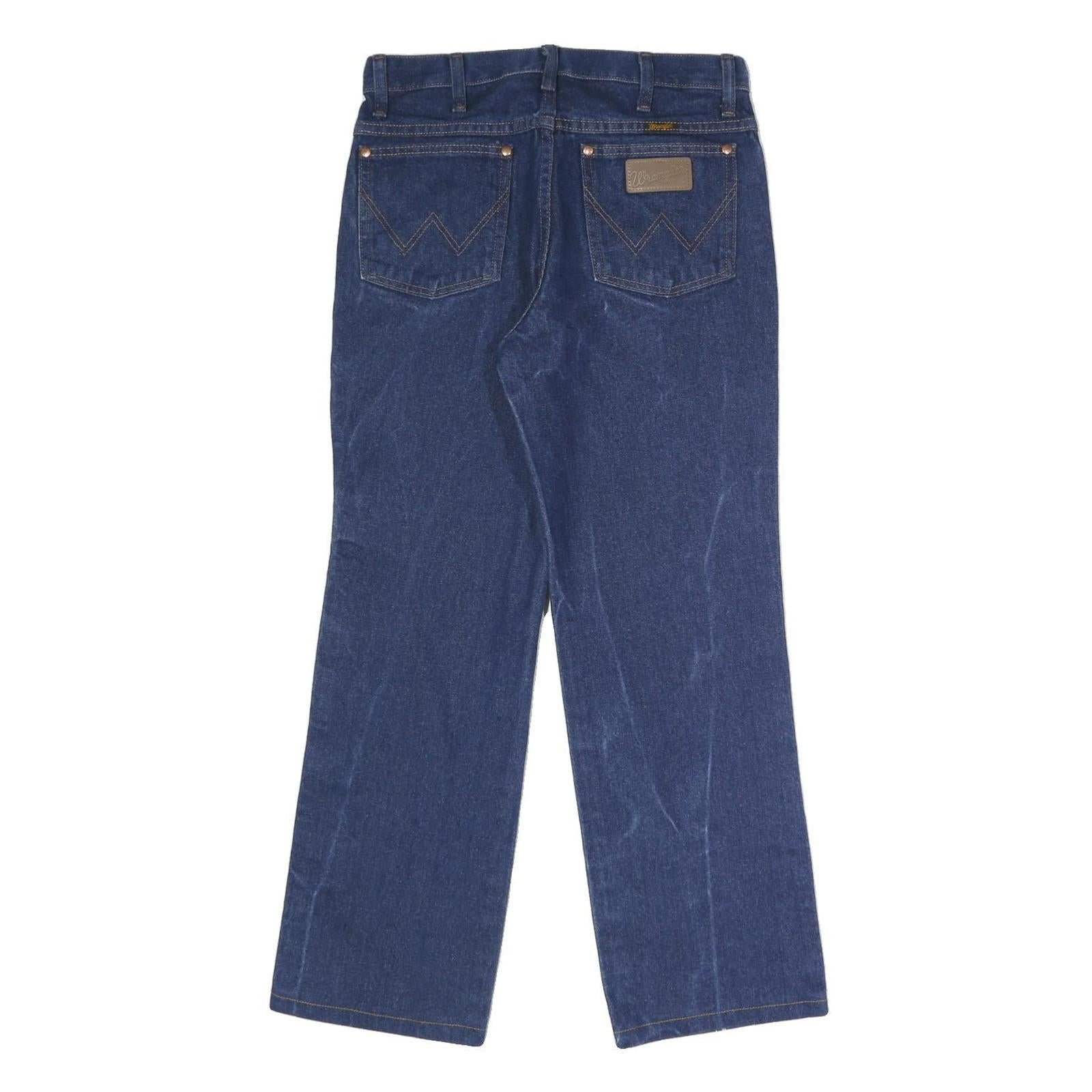 WRANGLER Mens Slim Blue Denim Slim Straight Jeans W30 L30 Classic Cotton Zip