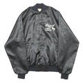 AUBURN Mens Black Nylon Bomber Jacket S Button Lazy A Stables Ohio